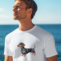 Load image into Gallery viewer, Men&#39;s Dachshund T-Shirt – Classic Fit Heavyweight Cotton Tee
